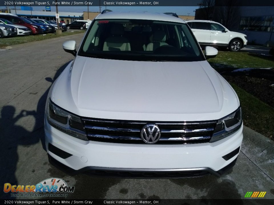 2020 Volkswagen Tiguan S Pure White / Storm Gray Photo #2