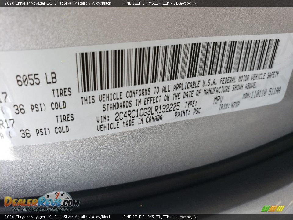 2020 Chrysler Voyager LX Billet Silver Metallic / Alloy/Black Photo #9