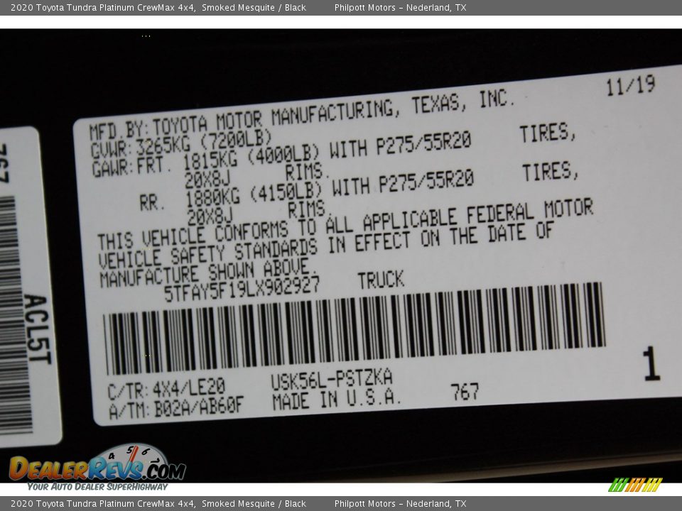 2020 Toyota Tundra Platinum CrewMax 4x4 Smoked Mesquite / Black Photo #26