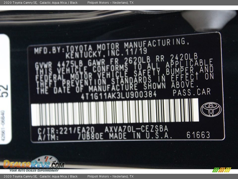 2020 Toyota Camry SE Galactic Aqua Mica / Black Photo #25