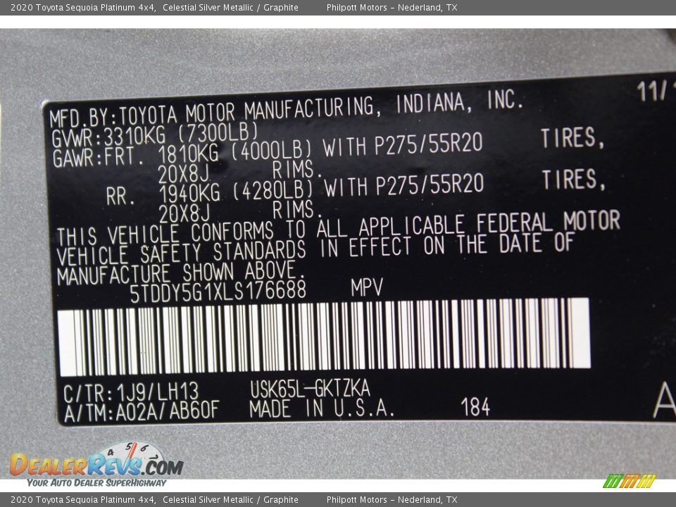 2020 Toyota Sequoia Platinum 4x4 Celestial Silver Metallic / Graphite Photo #27