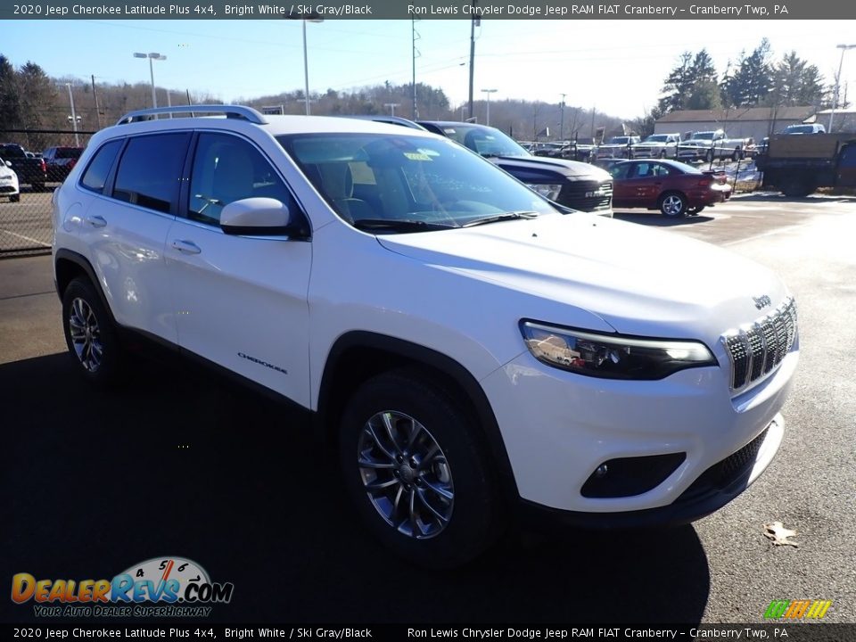 2020 Jeep Cherokee Latitude Plus 4x4 Bright White / Ski Gray/Black Photo #7