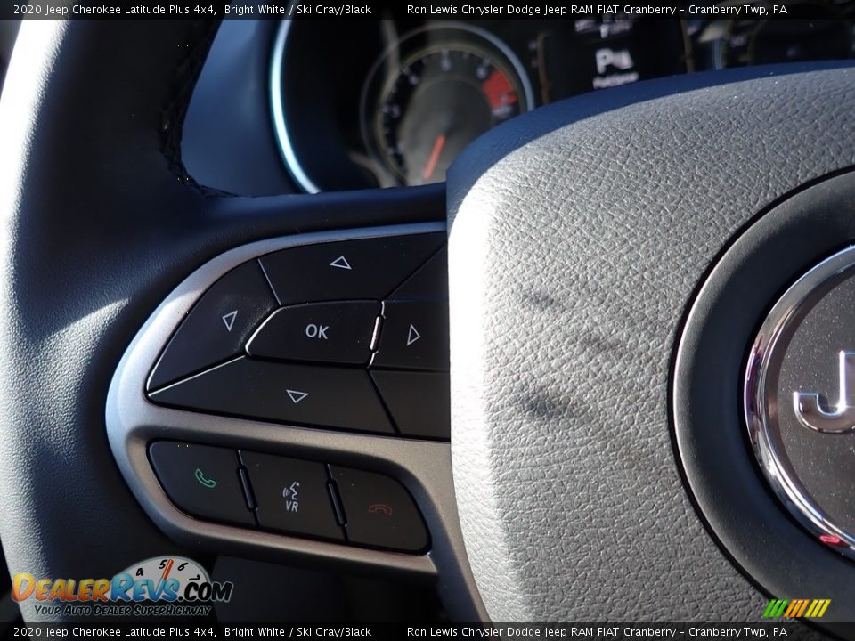 2020 Jeep Cherokee Latitude Plus 4x4 Bright White / Ski Gray/Black Photo #19