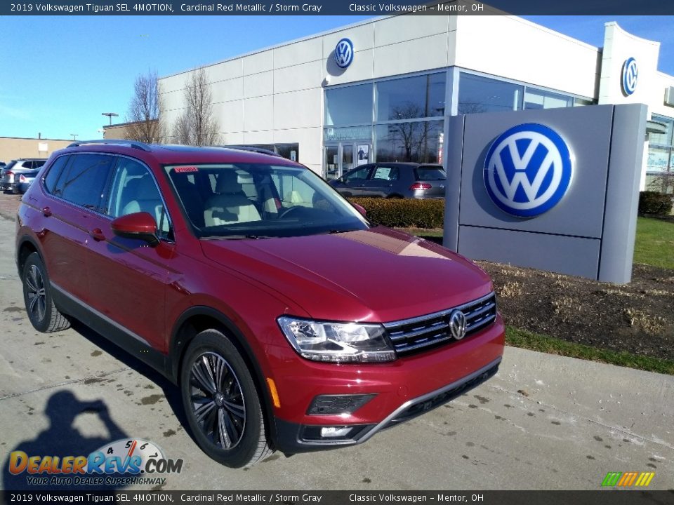 2019 Volkswagen Tiguan SEL 4MOTION Cardinal Red Metallic / Storm Gray Photo #1