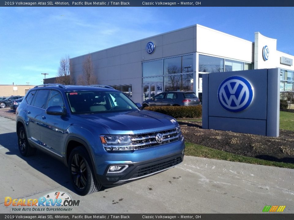 2019 Volkswagen Atlas SEL 4Motion Pacific Blue Metallic / Titan Black Photo #1