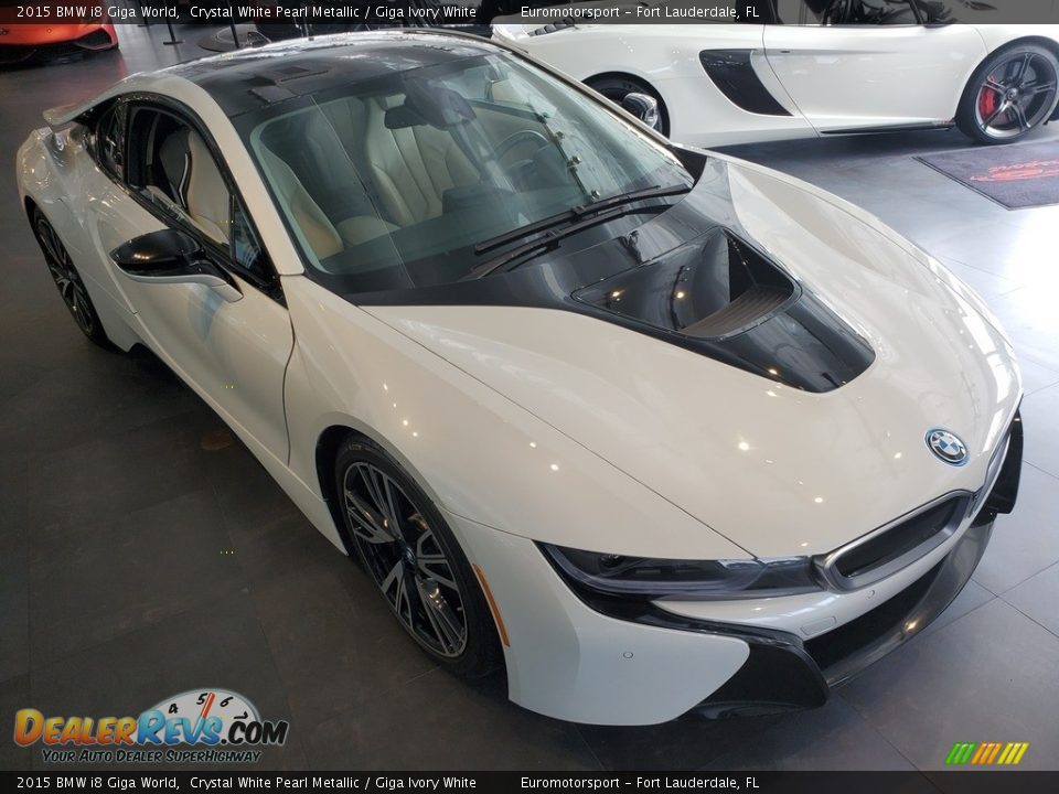 2015 BMW i8 Giga World Crystal White Pearl Metallic / Giga Ivory White Photo #2