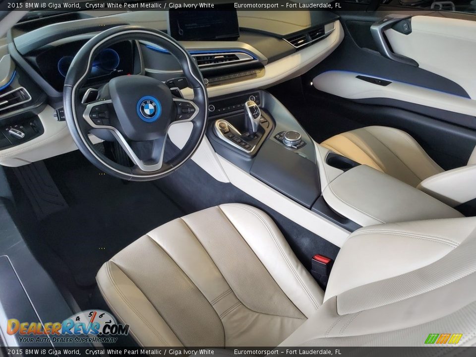 2015 BMW i8 Giga World Crystal White Pearl Metallic / Giga Ivory White Photo #20