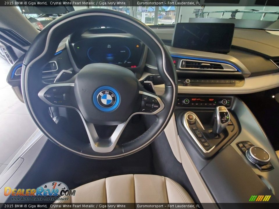 2015 BMW i8 Giga World Crystal White Pearl Metallic / Giga Ivory White Photo #21