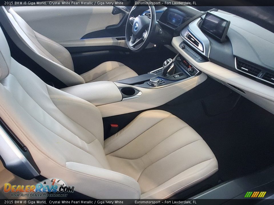 2015 BMW i8 Giga World Crystal White Pearl Metallic / Giga Ivory White Photo #25