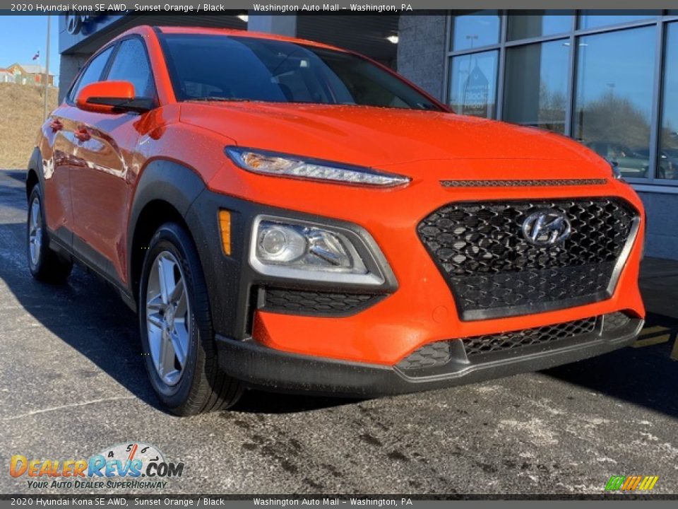 2020 Hyundai Kona SE AWD Sunset Orange / Black Photo #1