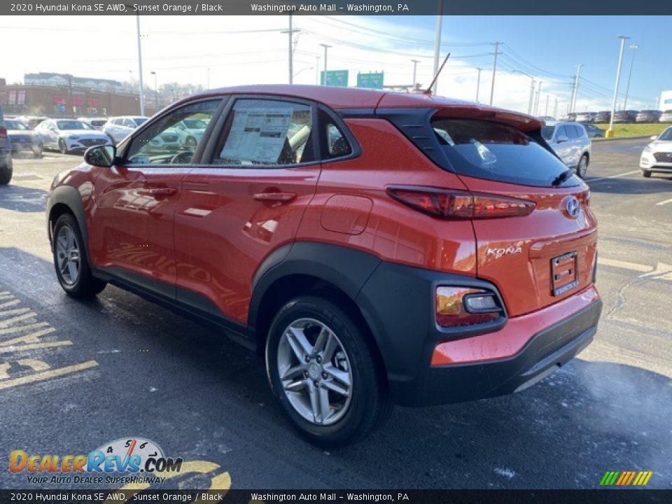 2020 Hyundai Kona SE AWD Sunset Orange / Black Photo #6