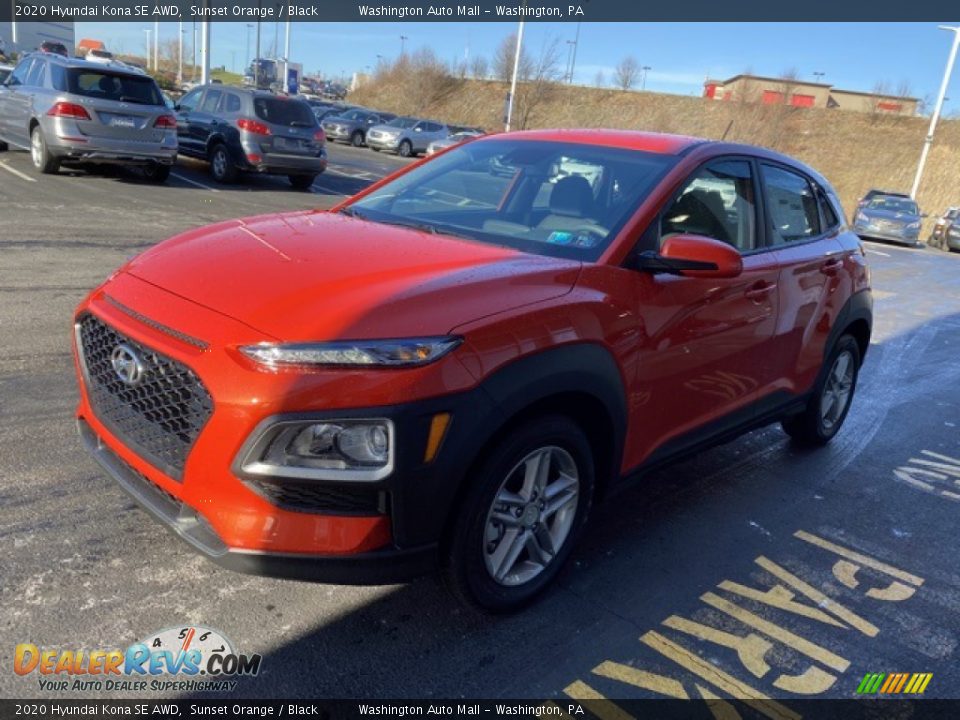 2020 Hyundai Kona SE AWD Sunset Orange / Black Photo #7