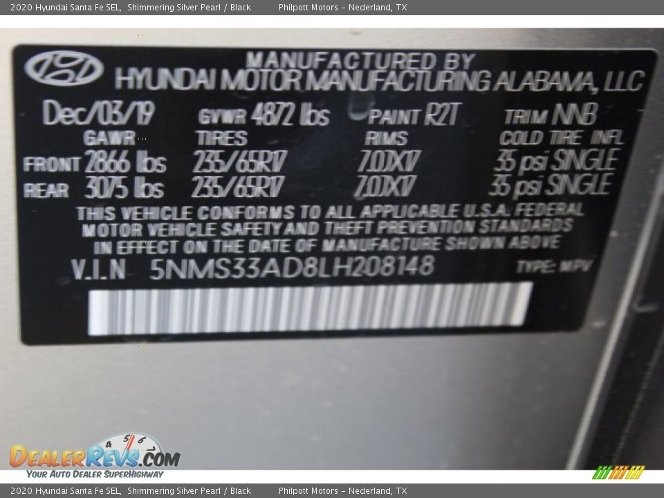 2020 Hyundai Santa Fe SEL Shimmering Silver Pearl / Black Photo #27