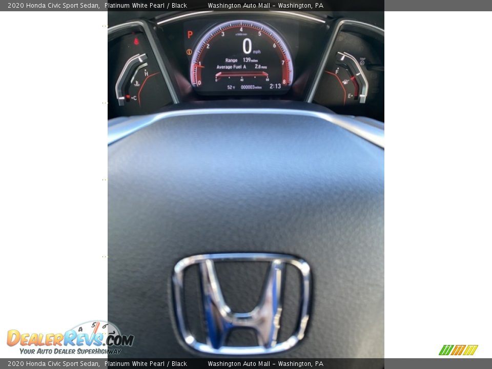 2020 Honda Civic Sport Sedan Platinum White Pearl / Black Photo #27