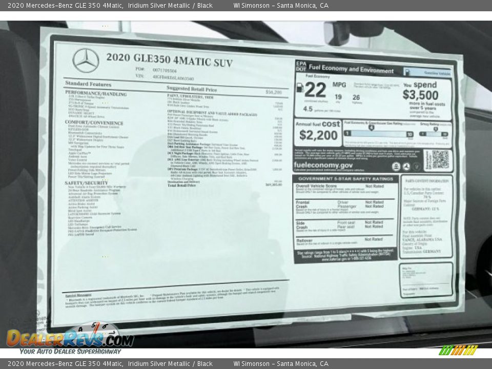 2020 Mercedes-Benz GLE 350 4Matic Iridium Silver Metallic / Black Photo #10