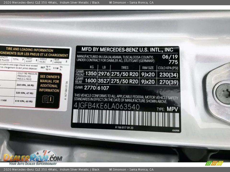 2020 Mercedes-Benz GLE 350 4Matic Iridium Silver Metallic / Black Photo #11