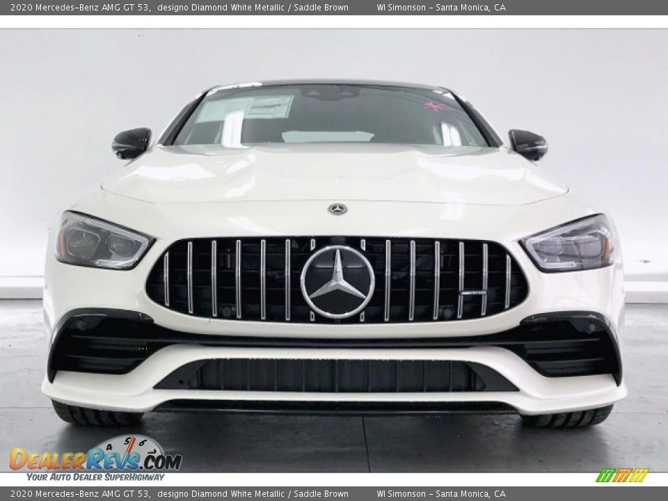 2020 Mercedes-Benz AMG GT 53 designo Diamond White Metallic / Saddle Brown Photo #2