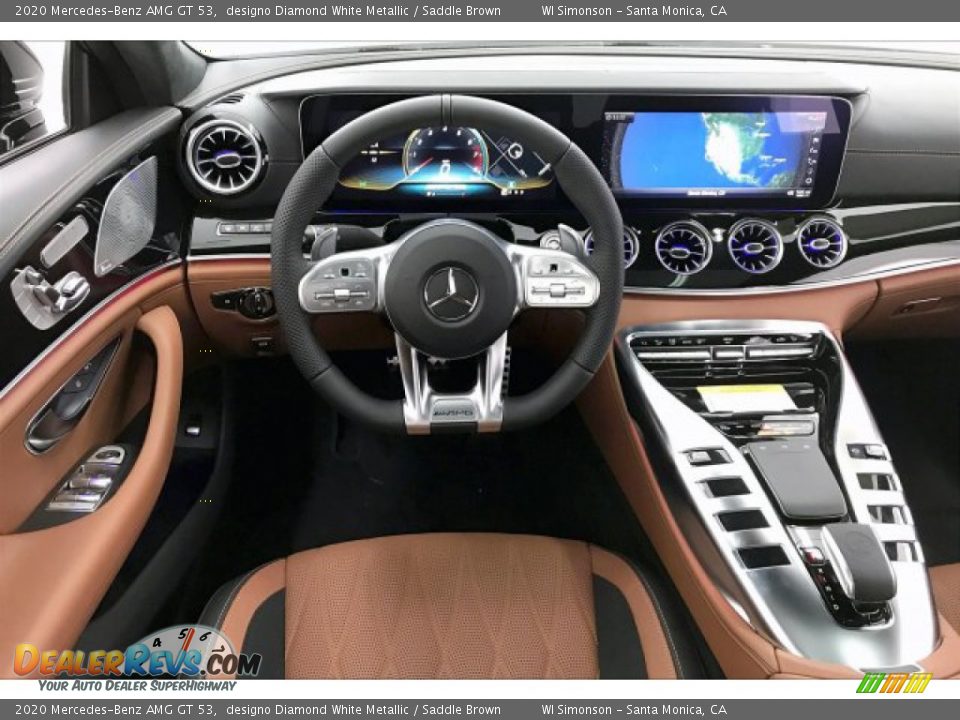 2020 Mercedes-Benz AMG GT 53 designo Diamond White Metallic / Saddle Brown Photo #4