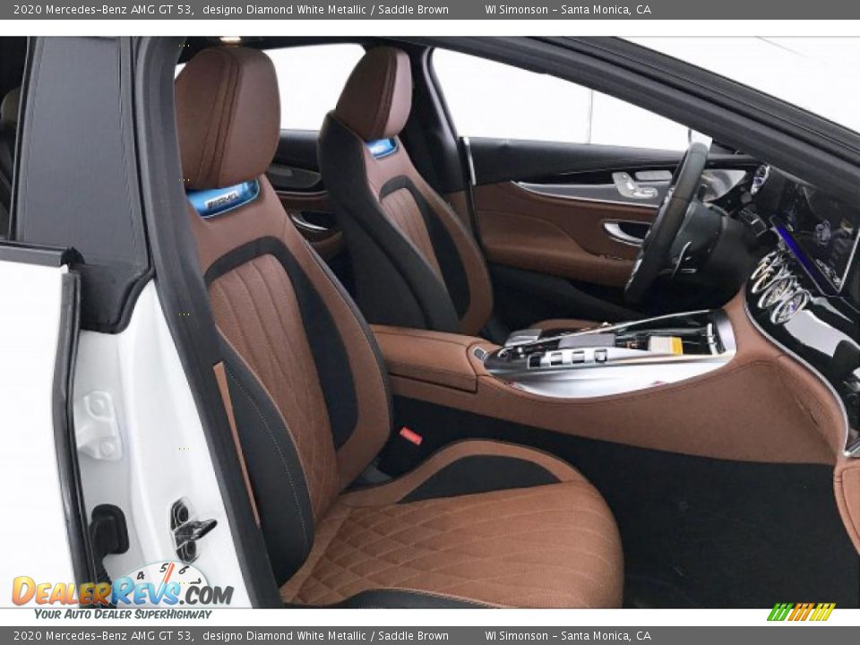 2020 Mercedes-Benz AMG GT 53 designo Diamond White Metallic / Saddle Brown Photo #6