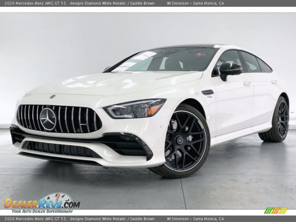 2020 Mercedes-Benz AMG GT 53 designo Diamond White Metallic / Saddle Brown Photo #12