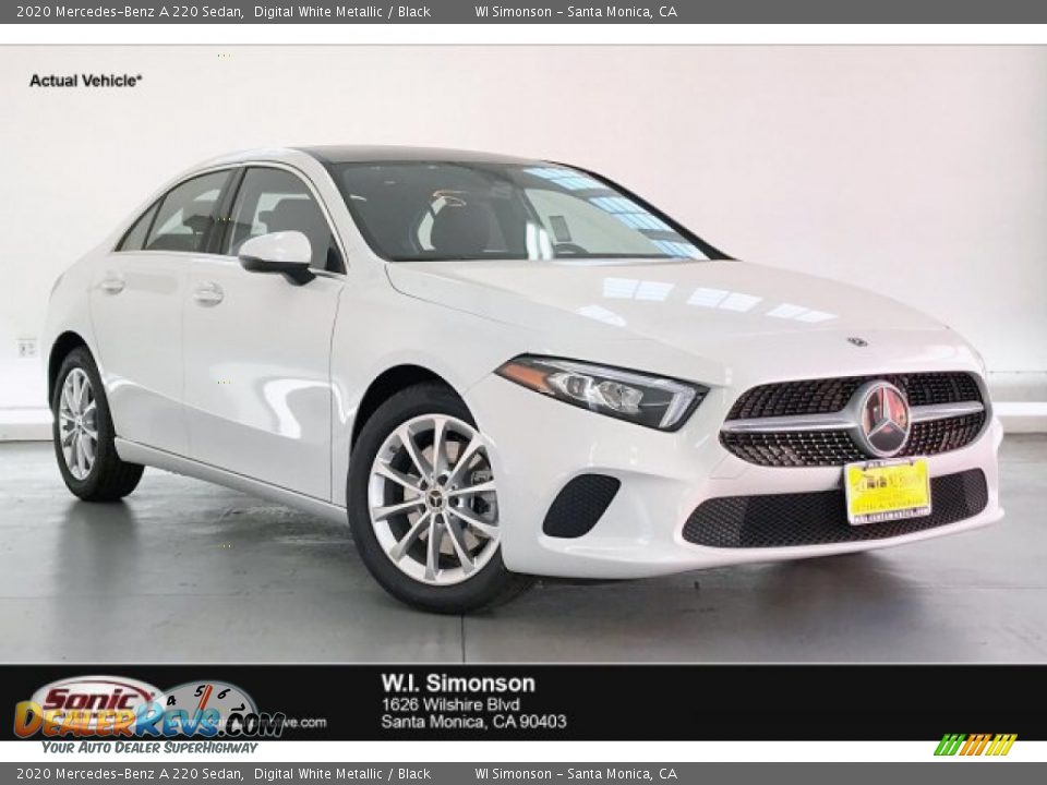 2020 Mercedes-Benz A 220 Sedan Digital White Metallic / Black Photo #1