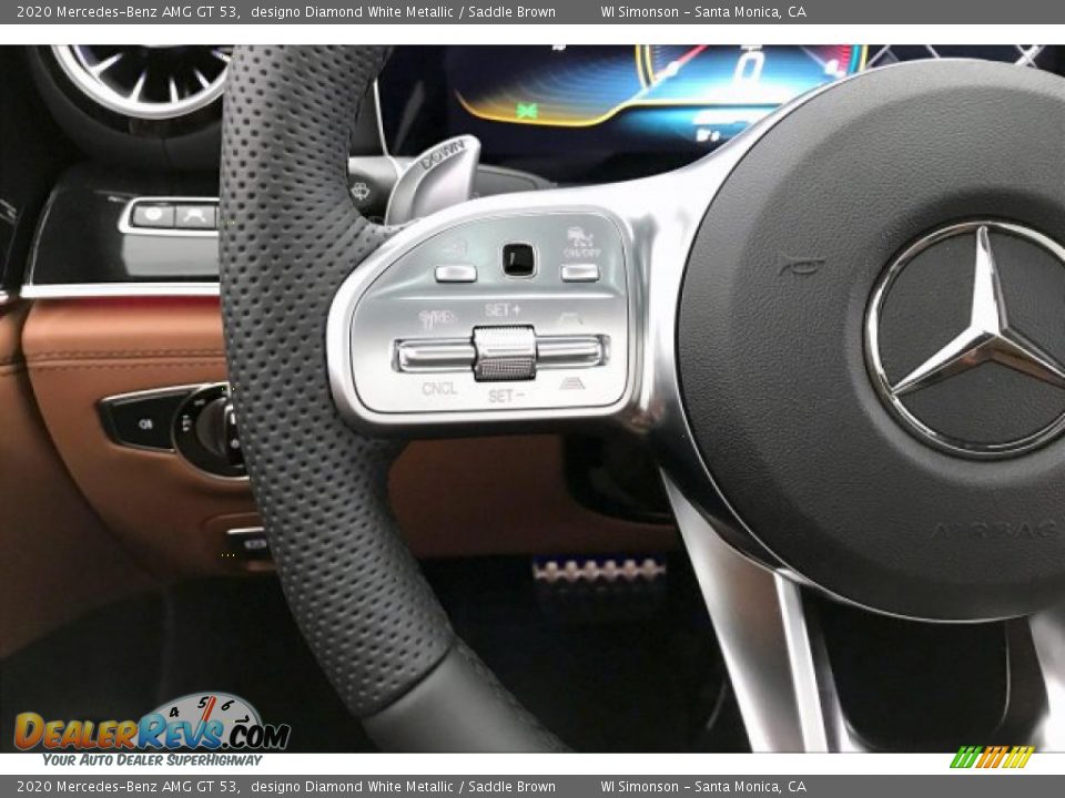 2020 Mercedes-Benz AMG GT 53 designo Diamond White Metallic / Saddle Brown Photo #18