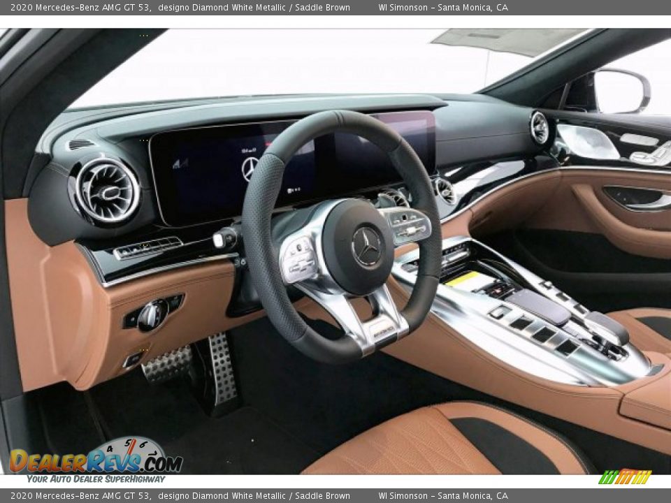 2020 Mercedes-Benz AMG GT 53 designo Diamond White Metallic / Saddle Brown Photo #22