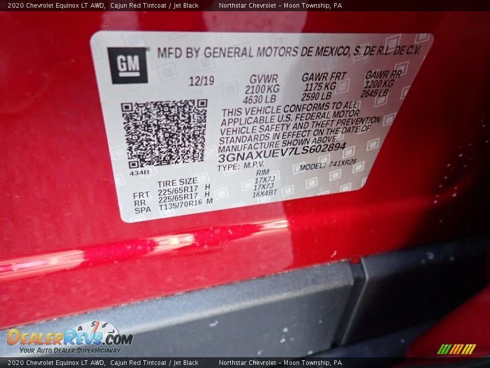 2020 Chevrolet Equinox LT AWD Cajun Red Tintcoat / Jet Black Photo #14