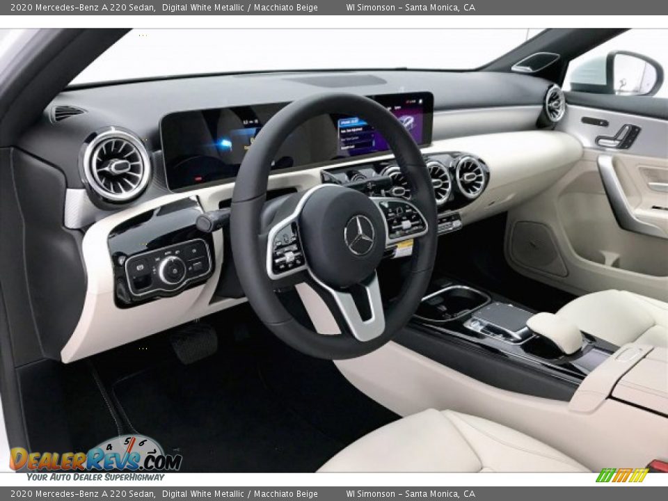 2020 Mercedes-Benz A 220 Sedan Digital White Metallic / Macchiato Beige Photo #4