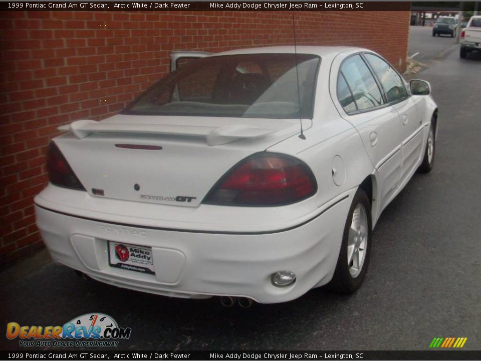 1999 Pontiac Grand Am GT Sedan Arctic White / Dark Pewter Photo #5