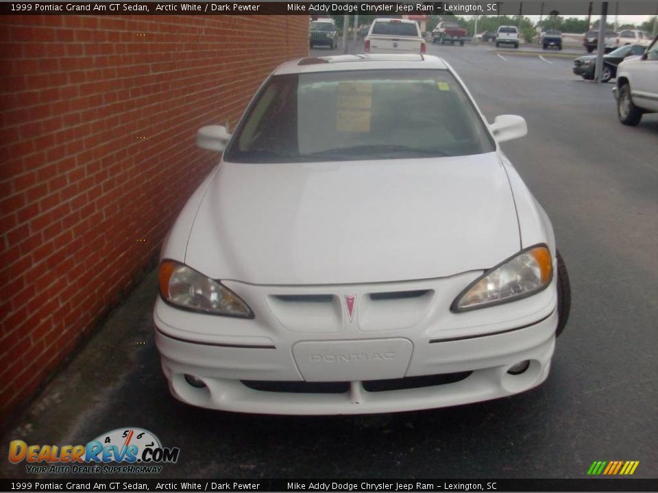 1999 Pontiac Grand Am GT Sedan Arctic White / Dark Pewter Photo #8