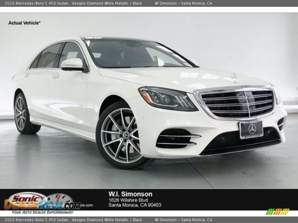 2020 Mercedes-Benz S 450 Sedan designo Diamond White Metallic / Black Photo #1