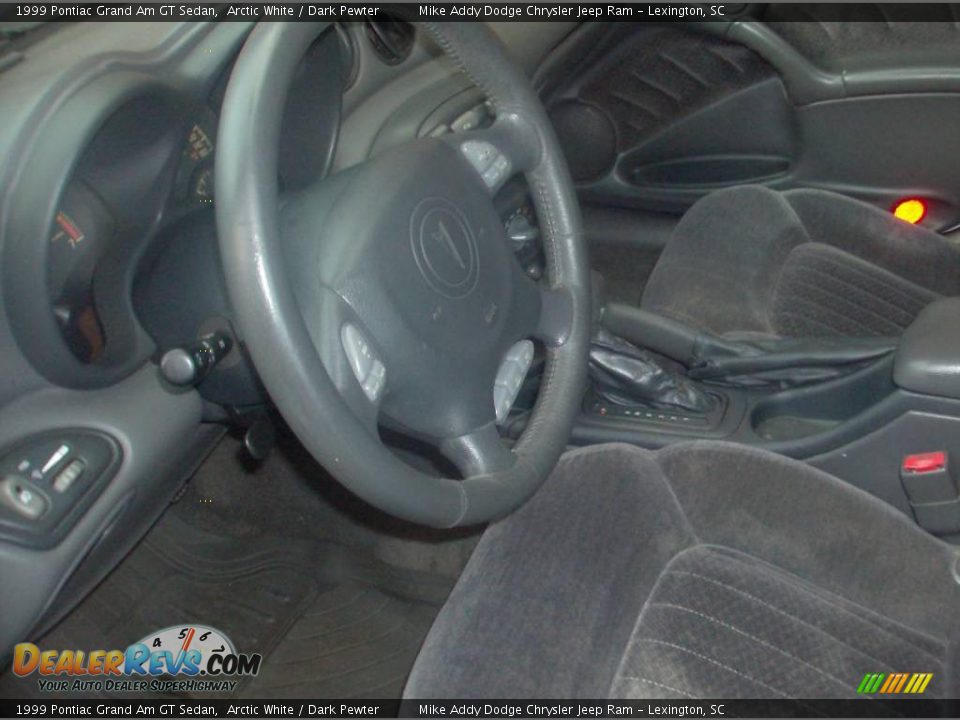 1999 Pontiac Grand Am GT Sedan Arctic White / Dark Pewter Photo #12
