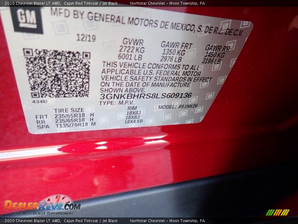 2020 Chevrolet Blazer LT AWD Cajun Red Tintcoat / Jet Black Photo #16