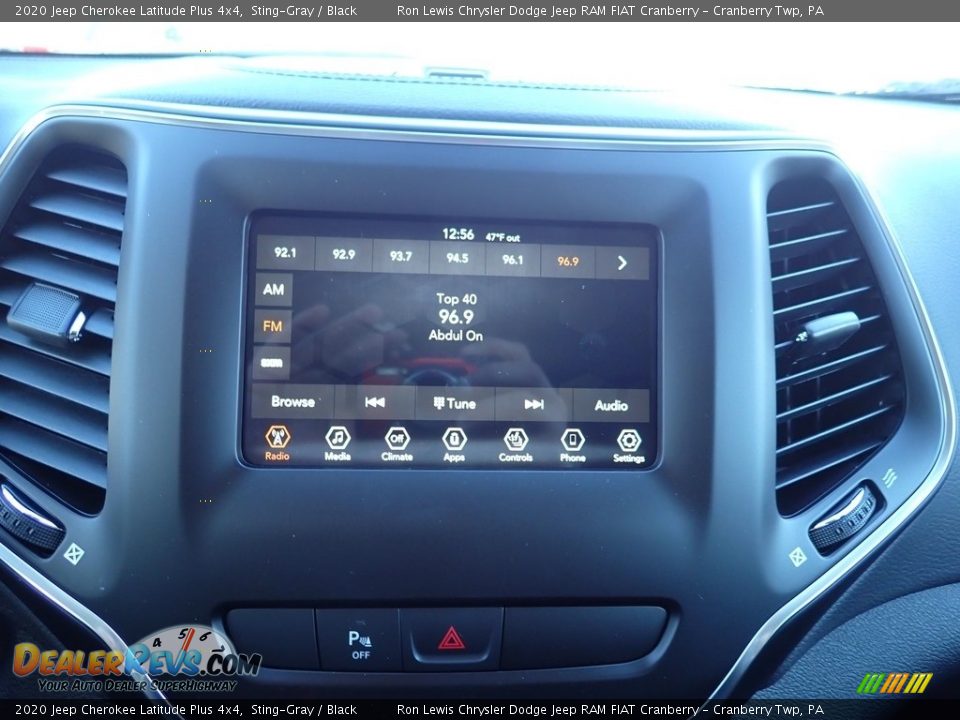 2020 Jeep Cherokee Latitude Plus 4x4 Sting-Gray / Black Photo #16