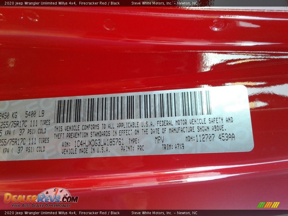 2020 Jeep Wrangler Unlimited Willys 4x4 Firecracker Red / Black Photo #30