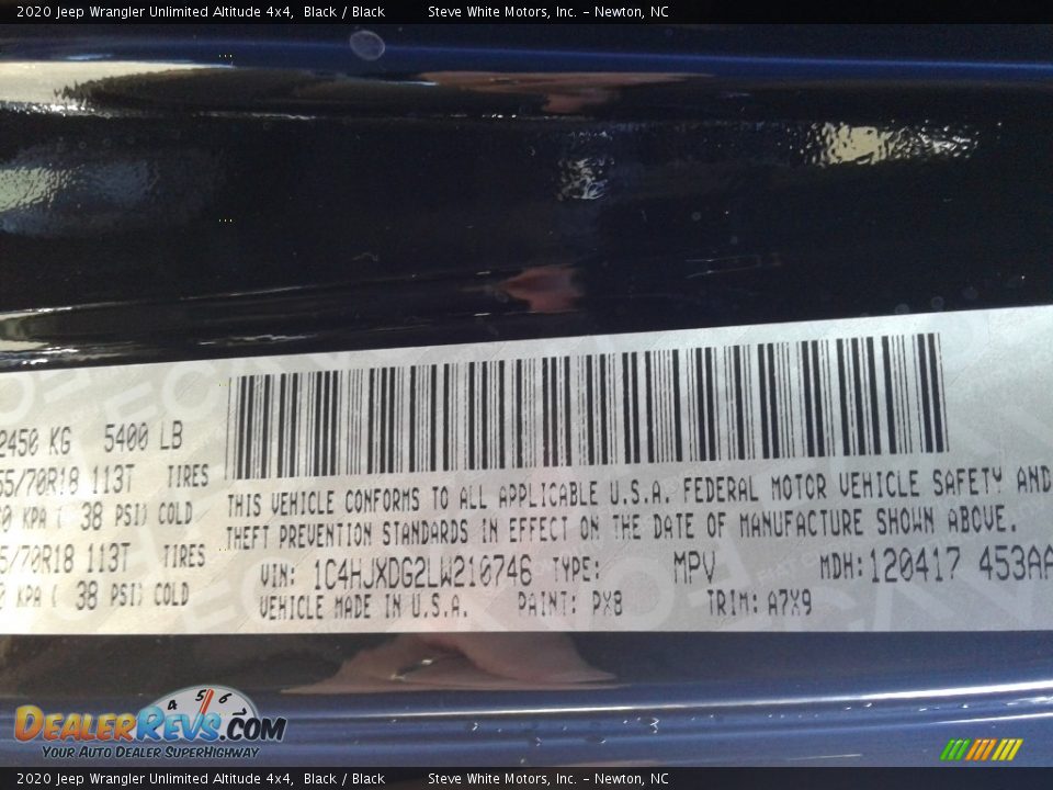 2020 Jeep Wrangler Unlimited Altitude 4x4 Black / Black Photo #29