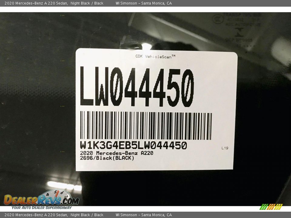 2020 Mercedes-Benz A 220 Sedan Night Black / Black Photo #11
