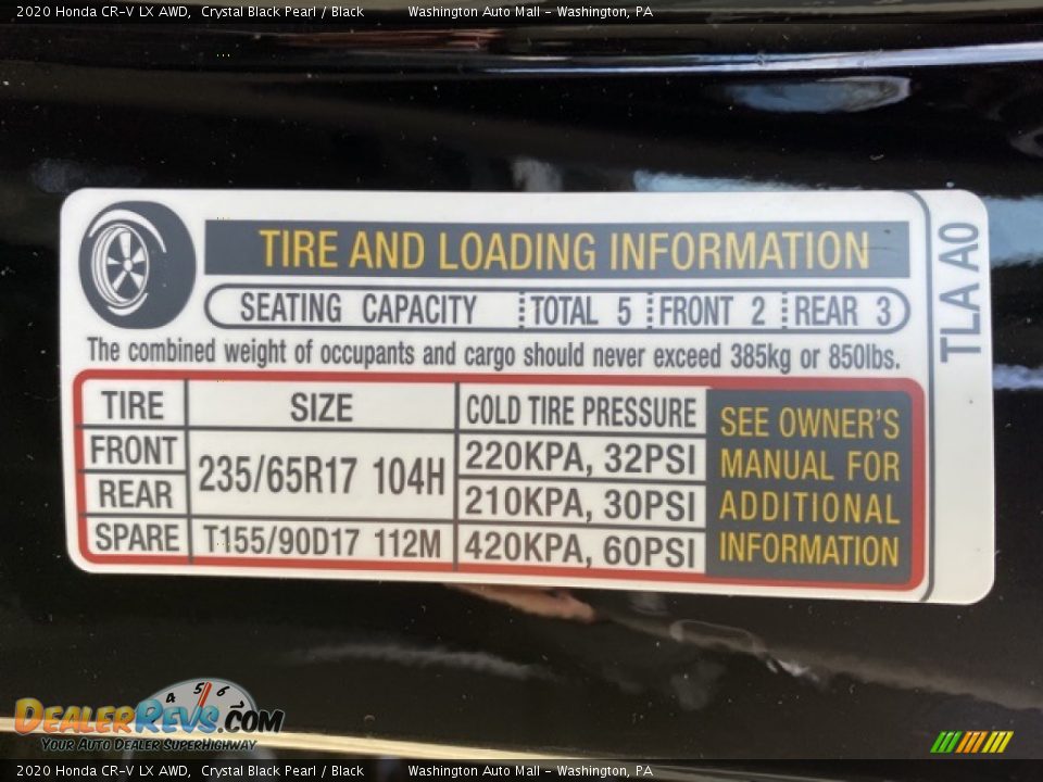 2020 Honda CR-V LX AWD Crystal Black Pearl / Black Photo #8