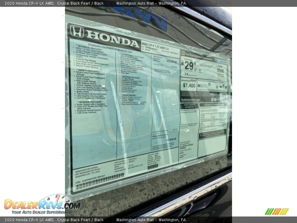 2020 Honda CR-V LX AWD Crystal Black Pearl / Black Photo #15
