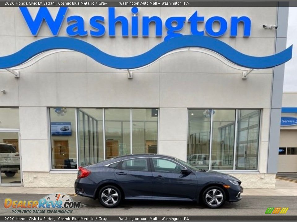 2020 Honda Civic LX Sedan Cosmic Blue Metallic / Gray Photo #1