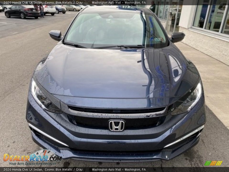 2020 Honda Civic LX Sedan Cosmic Blue Metallic / Gray Photo #3