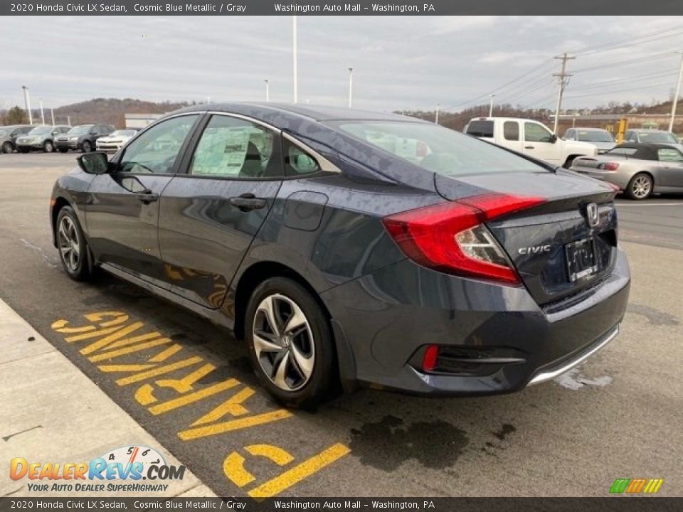 2020 Honda Civic LX Sedan Cosmic Blue Metallic / Gray Photo #5
