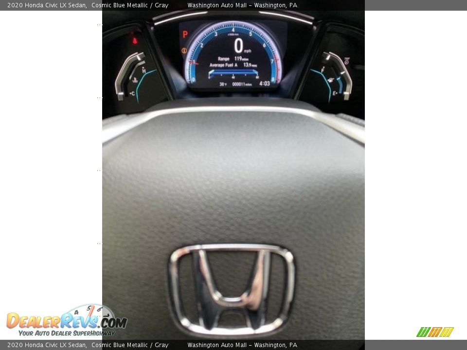 2020 Honda Civic LX Sedan Cosmic Blue Metallic / Gray Photo #29