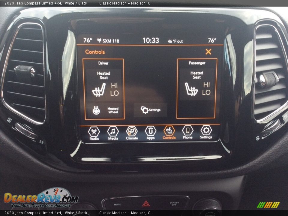 2020 Jeep Compass Limted 4x4 White / Black Photo #14