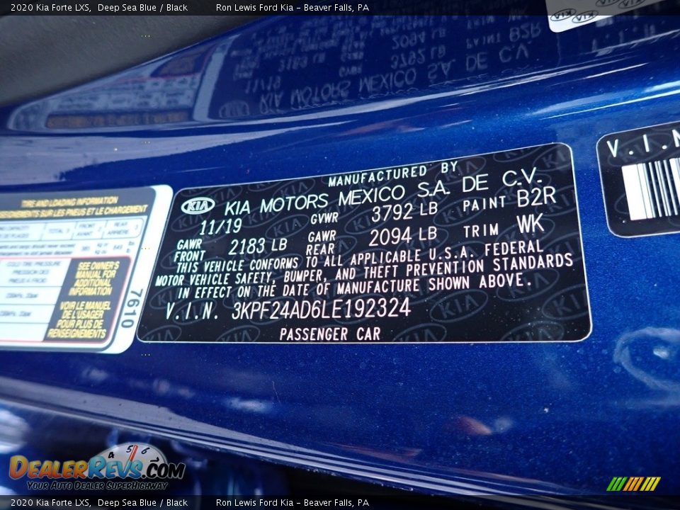 2020 Kia Forte LXS Deep Sea Blue / Black Photo #11