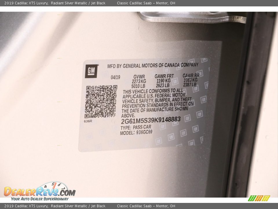 2019 Cadillac XTS Luxury Radiant Silver Metallic / Jet Black Photo #4