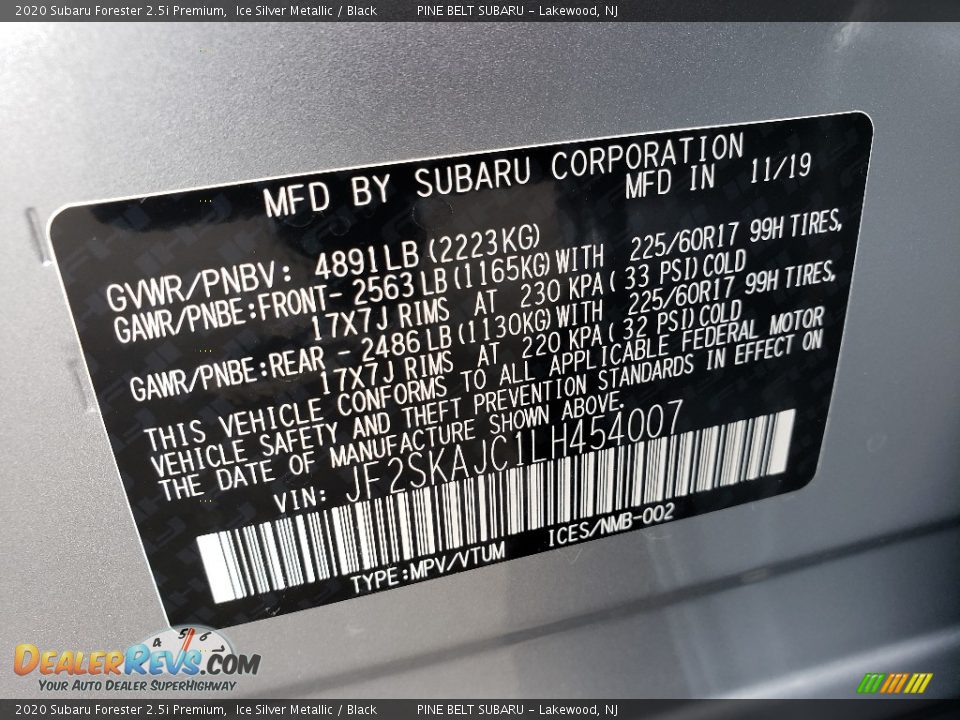 2020 Subaru Forester 2.5i Premium Ice Silver Metallic / Black Photo #9