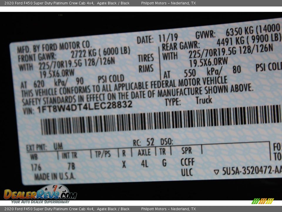 2020 Ford F450 Super Duty Platinum Crew Cab 4x4 Agate Black / Black Photo #25