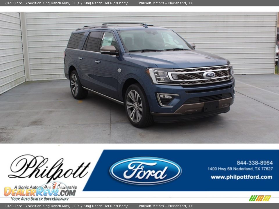 2020 Ford Expedition King Ranch Max Blue / King Ranch Del Rio/Ebony Photo #1